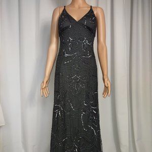 Jump apparel dark grey beaeded formal dress size 13/14